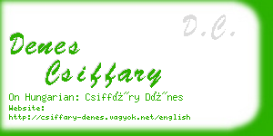 denes csiffary business card